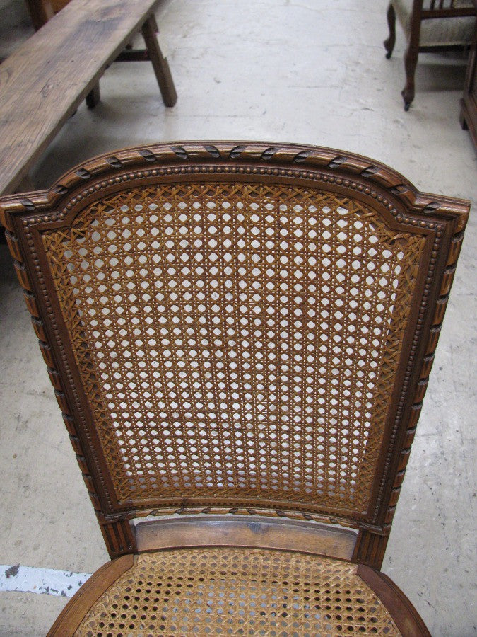 Lovely French Walnut Rattan Chair
