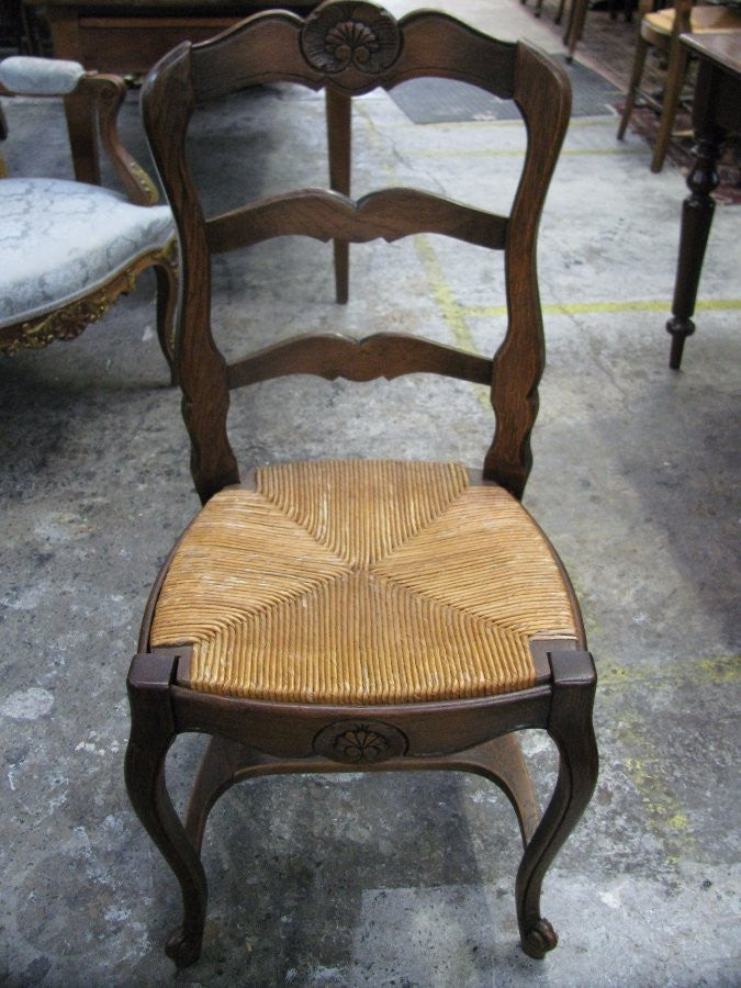 Set Of Six French Oak Dining Chairs