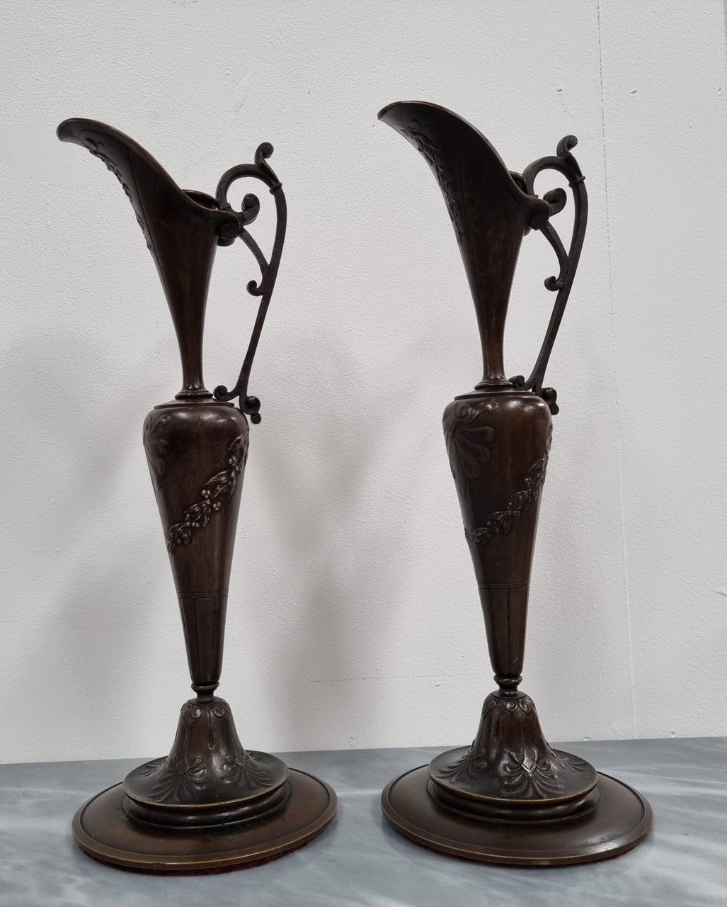A stunning pair of French Art Nouveau bronze candlesticks. They are of fine quality and in very good condition.