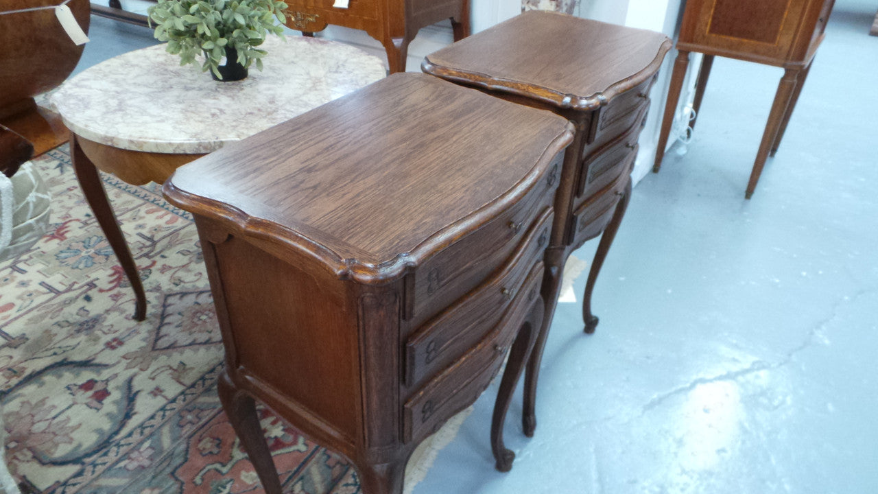 Petite Pair of French Bedside Cabinets