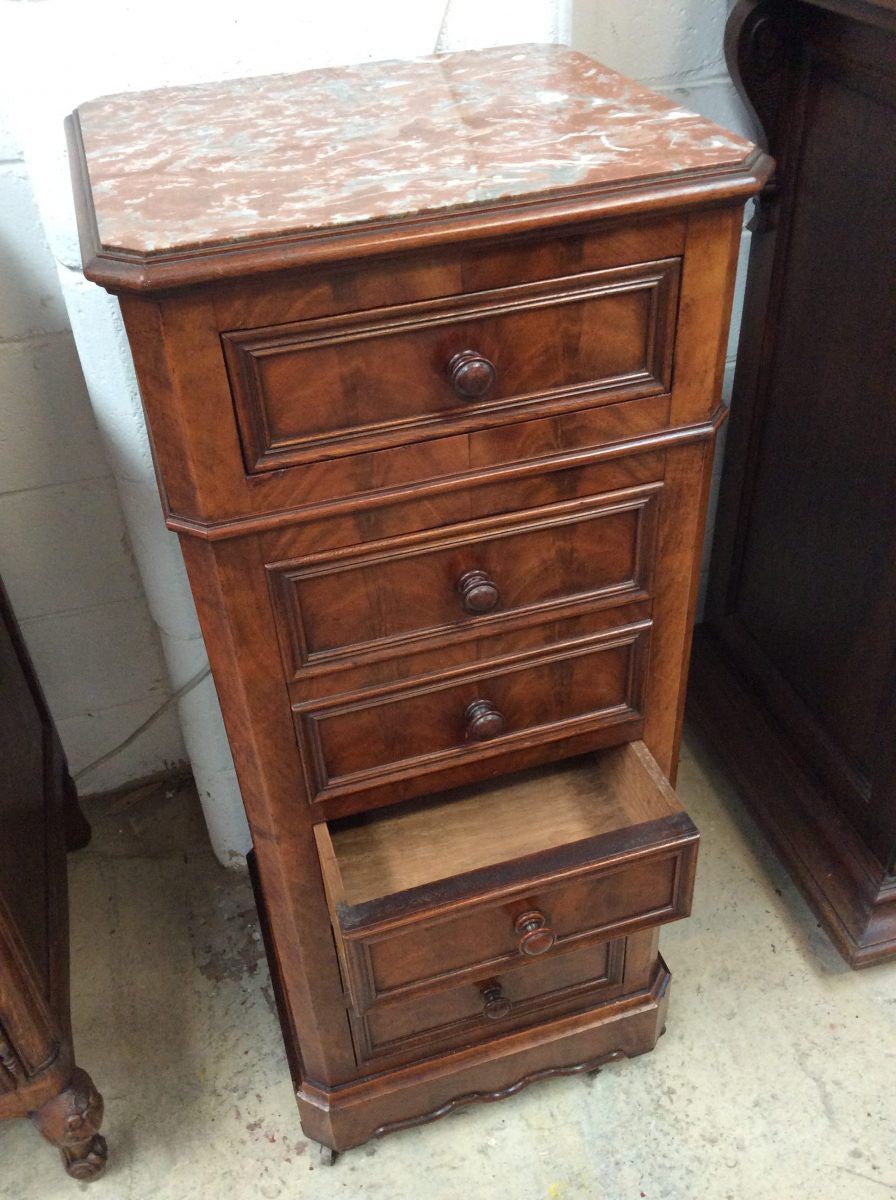 19th Century Walnut Henry II Style Multi Drawer Cabinet