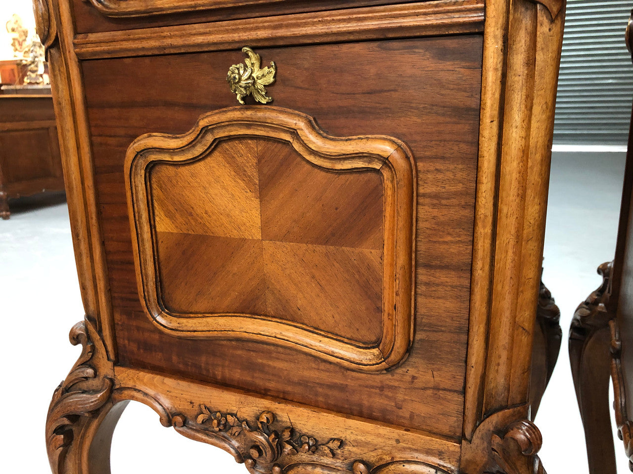Beautiful Pair Of French Carved Bedside Cabinets
