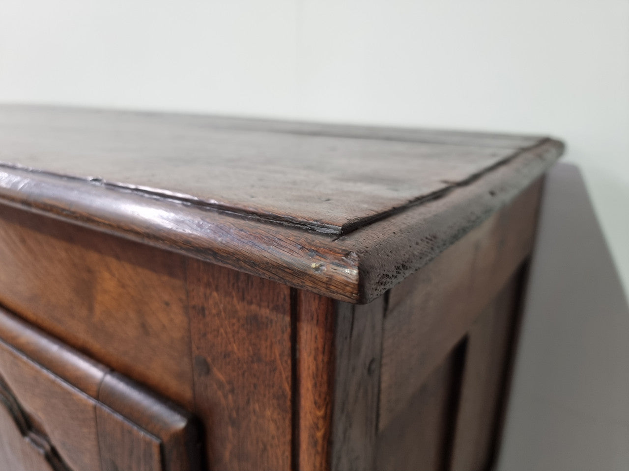 A charming French Oak early 18th Century two door sideboard. Plenty of storage space with two fixed shelves either side. It is in good original detailed condition for its age and comes with a working key and working locks.