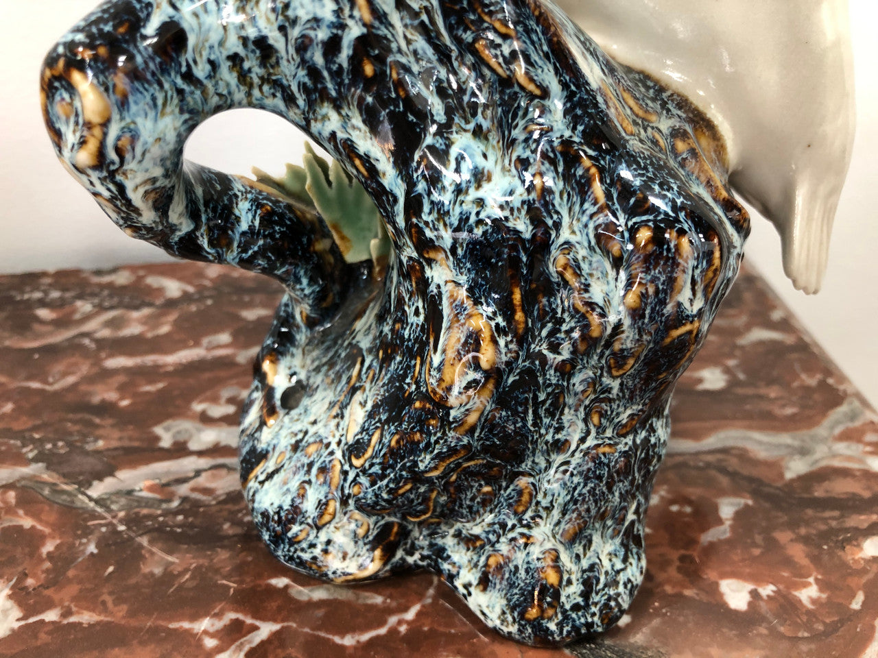 Impressive Chinese Sculpture Of Cranes Standing On Tree