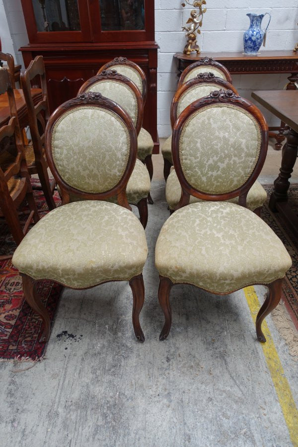 Set of 6 Victorian Upholstered Dining Chairs