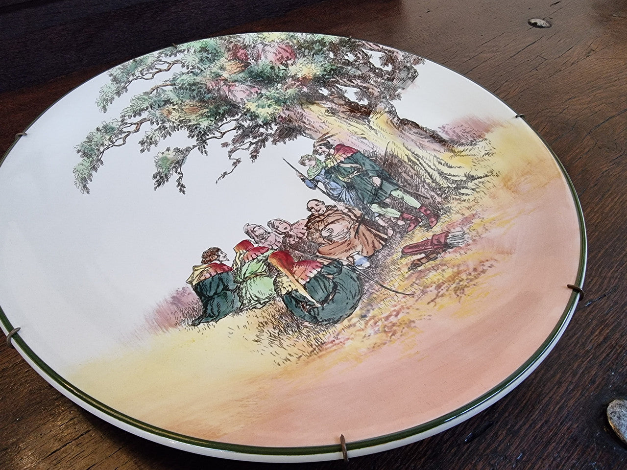 Royal Doulton “Under the Greenwood tree” Series Ware. D6341 – Large Wall Charger with wire frame ready to hang, 34cm Diameter. In good condition please view photos as they help form part of the description.