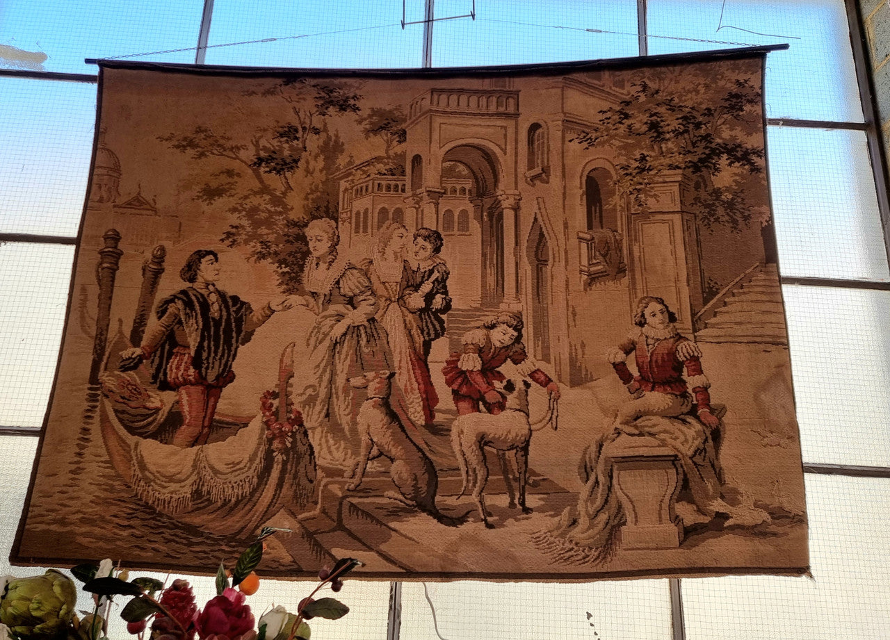 Large Antique Belgium Tapestry