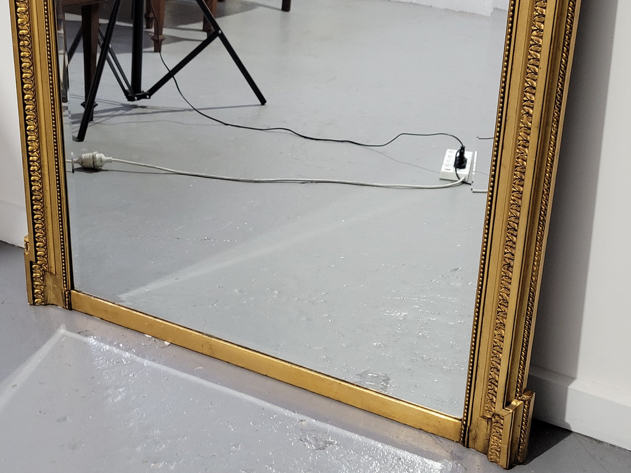 Substantial Louis XI style French Antique over mantel mirror. It is in very good restored condition.