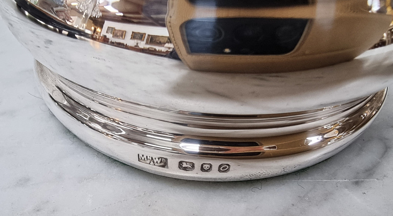 Quality Vintage Sterling Silver wine coasters. London 1969.