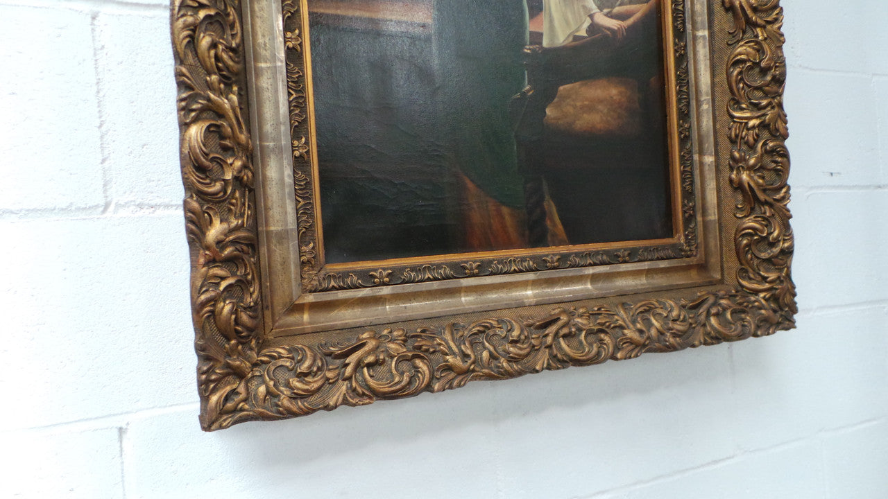 Sensational Antique Oil Painting On Canvas