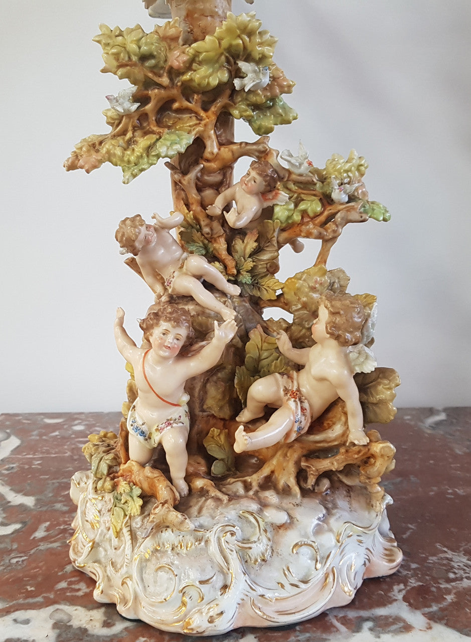 A superb 19th century Meissen style porcelain candelabra in good original condition.
