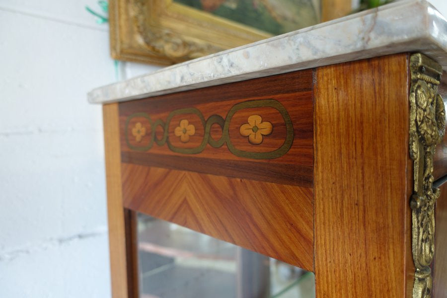 French Walnut Inlaid Vitrine