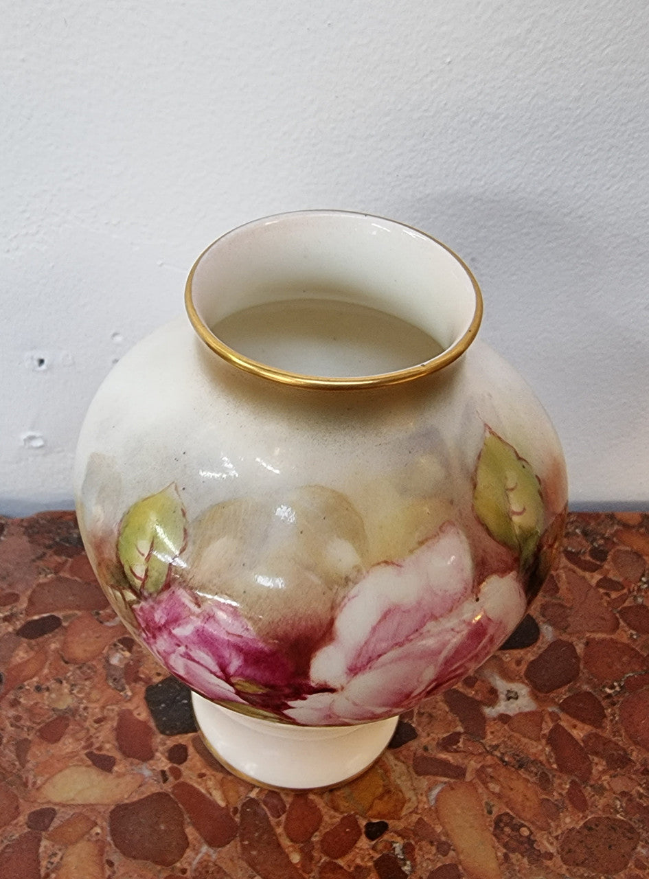 Royal Worcester Hand Painted Vase Signed M. Miller