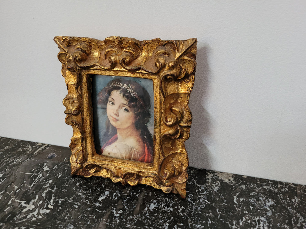 Two Italian framed prints in decorative gilt frames. In good original condition. Can be purchased as a pair or individually for $25- each.