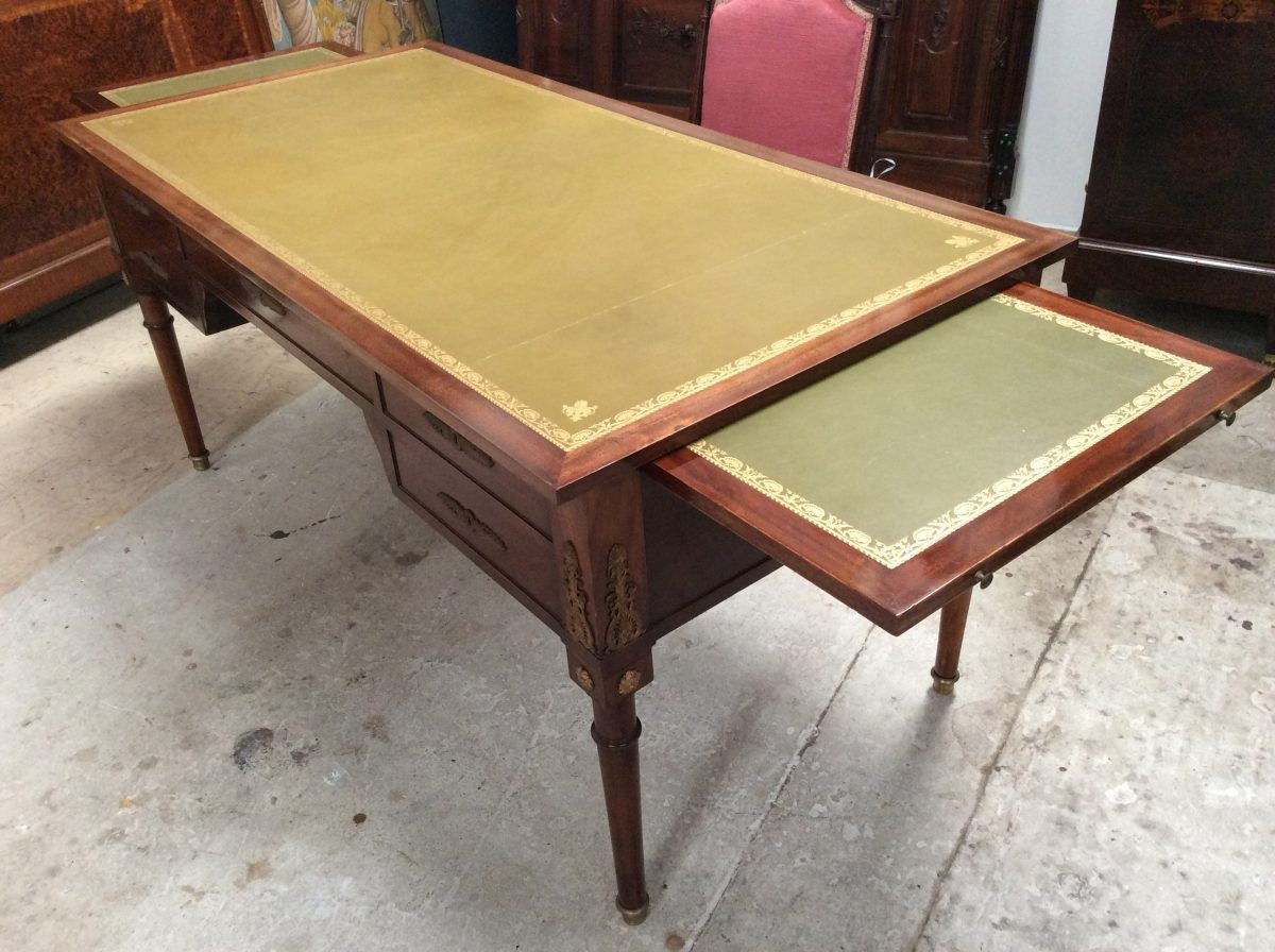 Antique French Empire Style Tooled Leather Top Desk