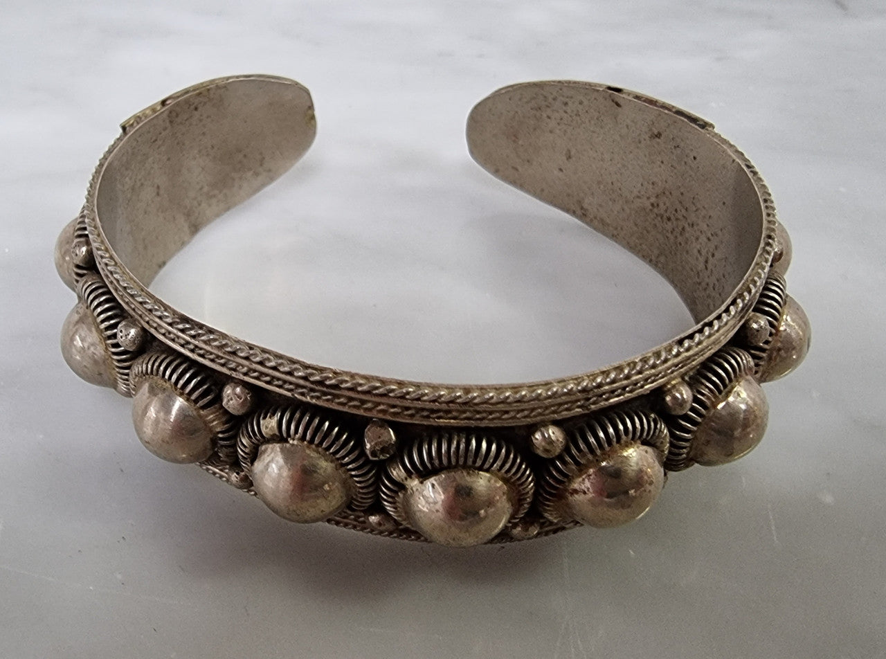 Lovely Siam Sterling Silver Cuff Bracelete