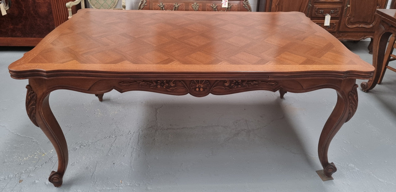 Louis XV Style Parquetry Top Extension Table
