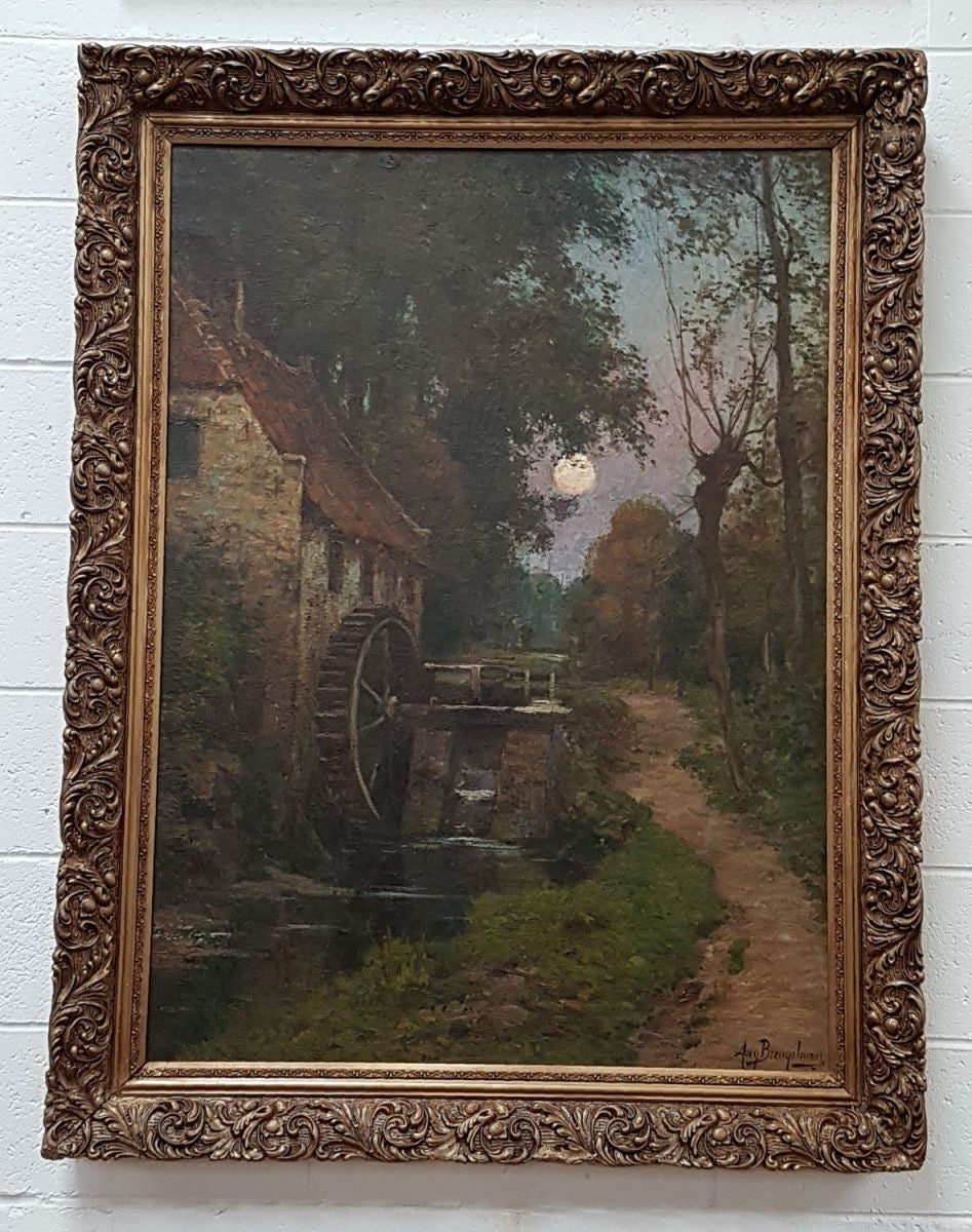 Large Signed Oil Painting On Canvas