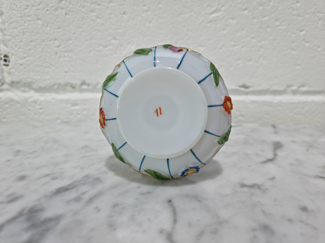 19th century French hand painted and gilded opaline glass scent/perfume bottle. It has marks to the base. In good original condition please view photos as they help form part of the description.