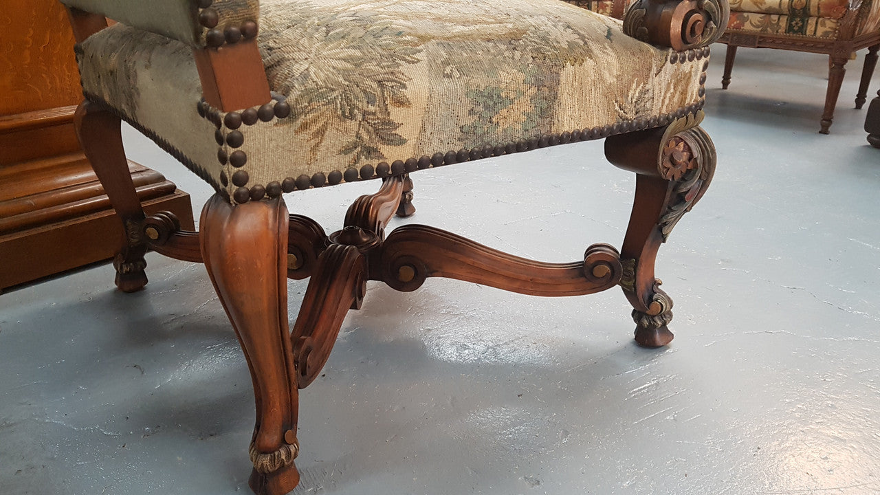 A sensational French walnut carved chair