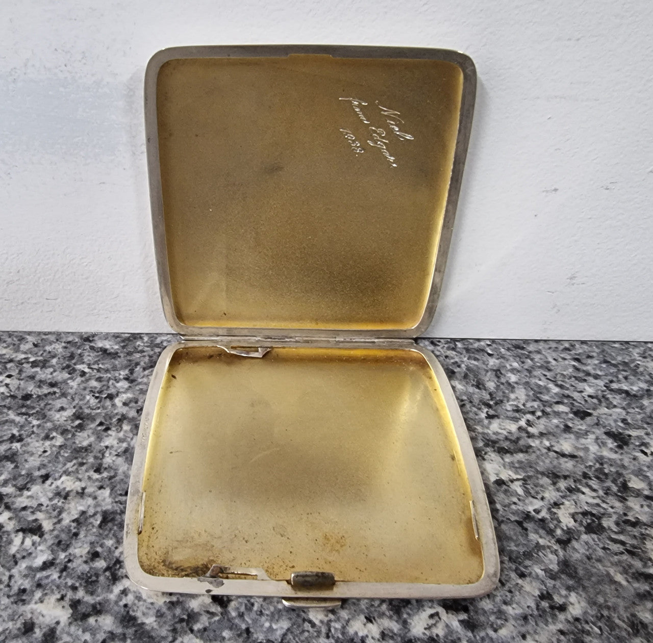 Art Deco Sterling Silver card case. In good condition please view photos as they help form part of the description.
