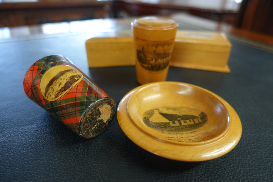 Selection Of English Mauchline Ware Antique Boxes