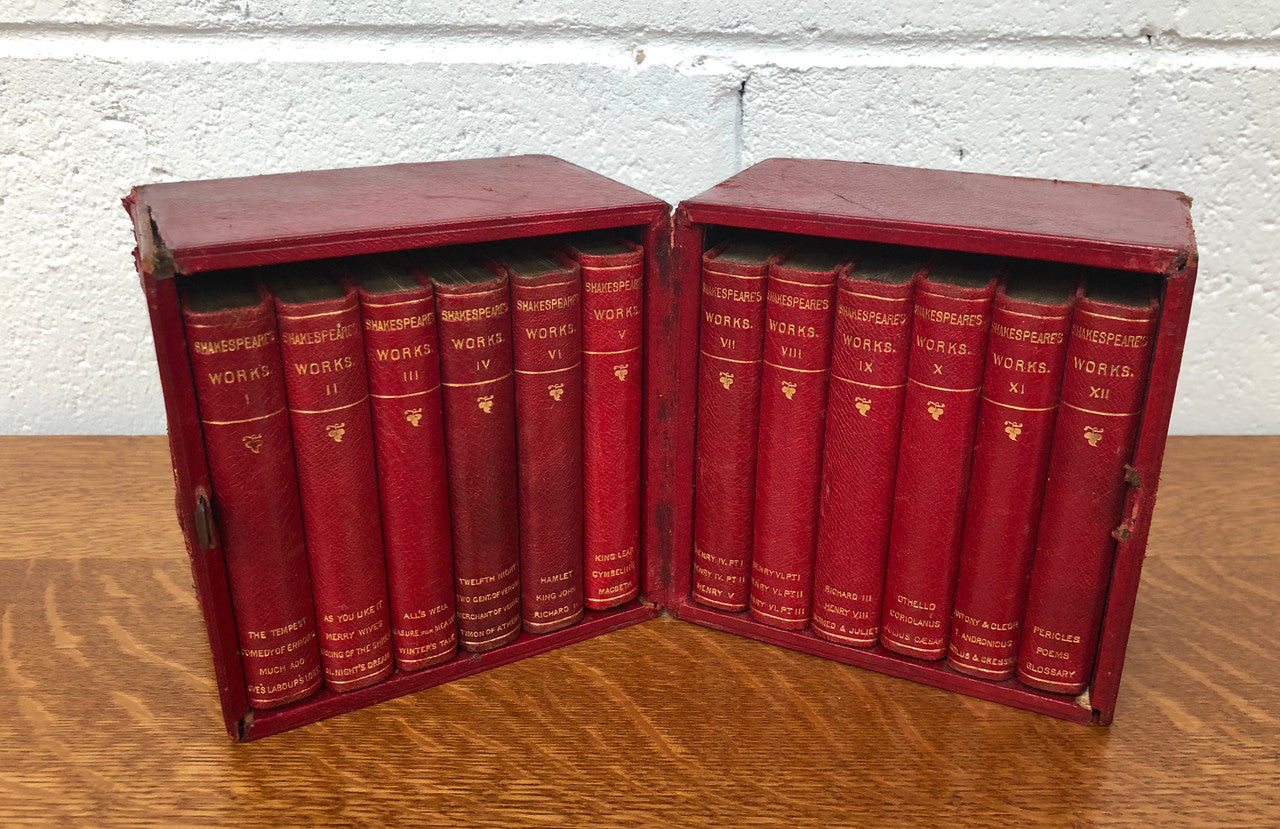 Late Victorian Boxed Collection Shakespeare's Works In Twelve Volumes