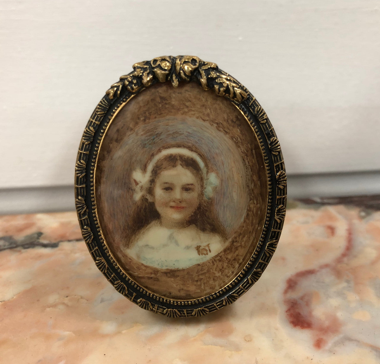 A pair of hand painted & signed miniatures in frames. They both still contain original stickers on back of frames "Danish Design" and are in amazing original condition.