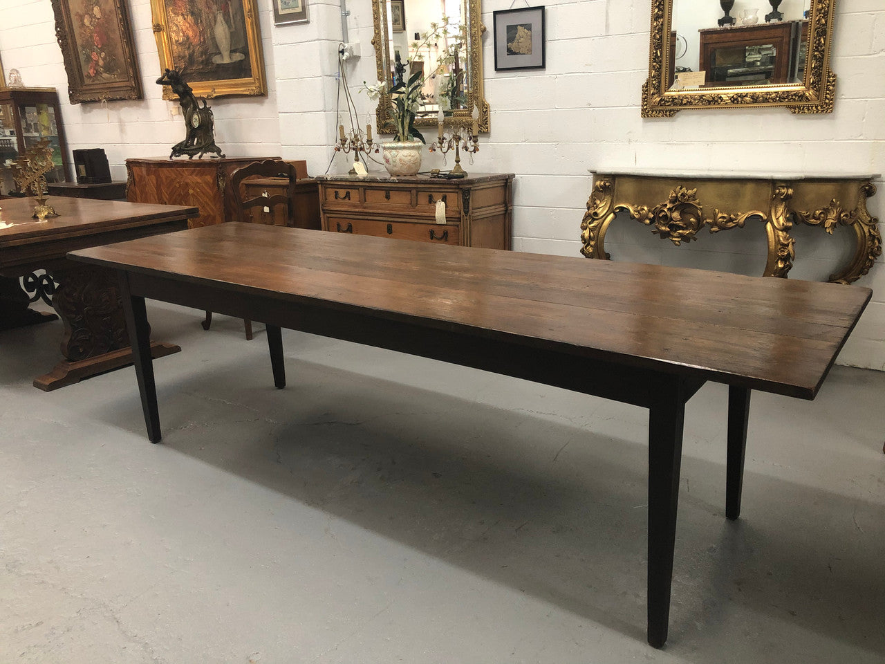 Early 19th Century French Farmhouse table. In detailed original condition.