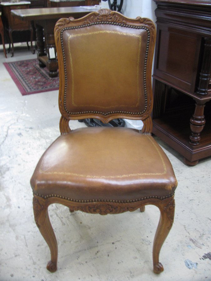 Set Of 6 French Oak Upholstered chairs