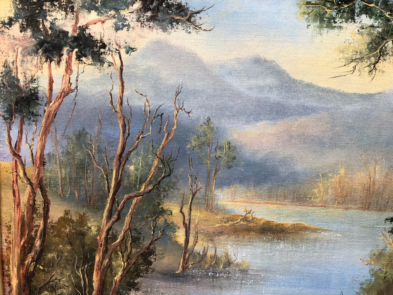 Lovely framed oil on board of "Australian bush scene" in good original condition.