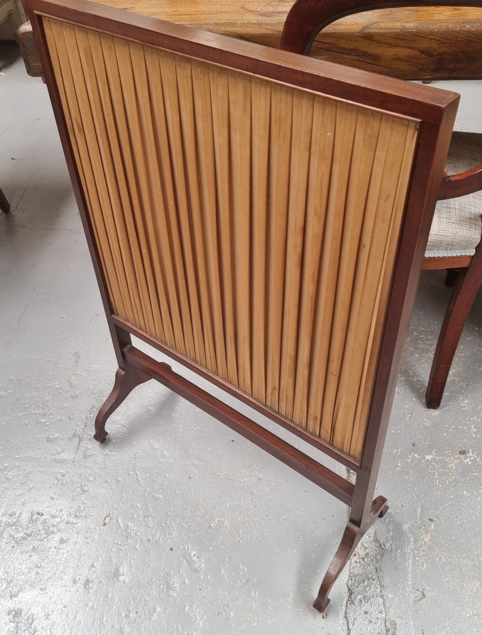 Hand Stitched Tapestry Wooden Framed Fire Screen
