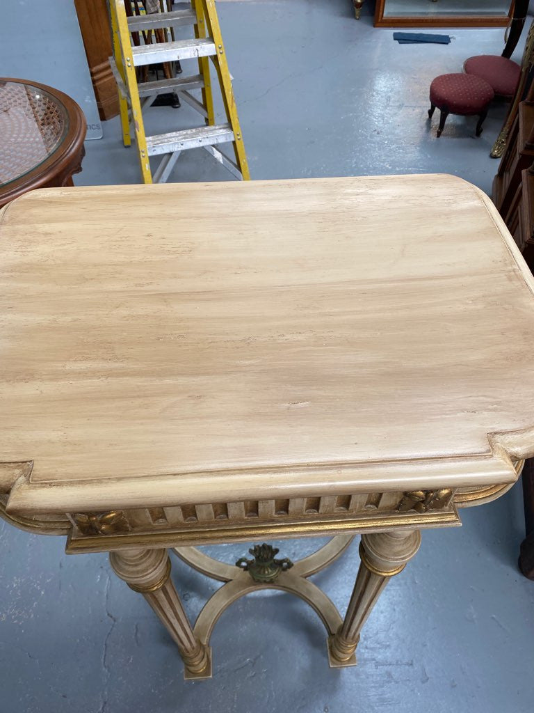Antique French Louis XVI style painted tall side table/pedestal. Circa 1900 and it is in very good original condition.