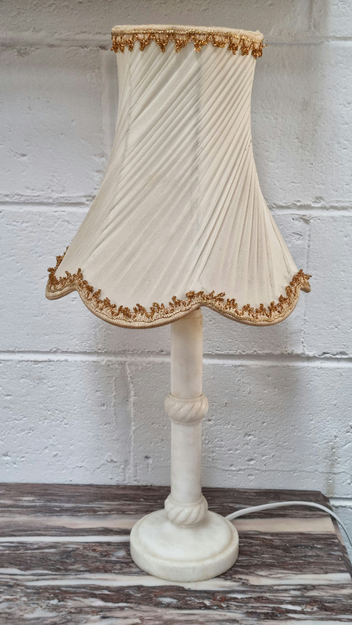 Vintage White Marble Table Lamp Base