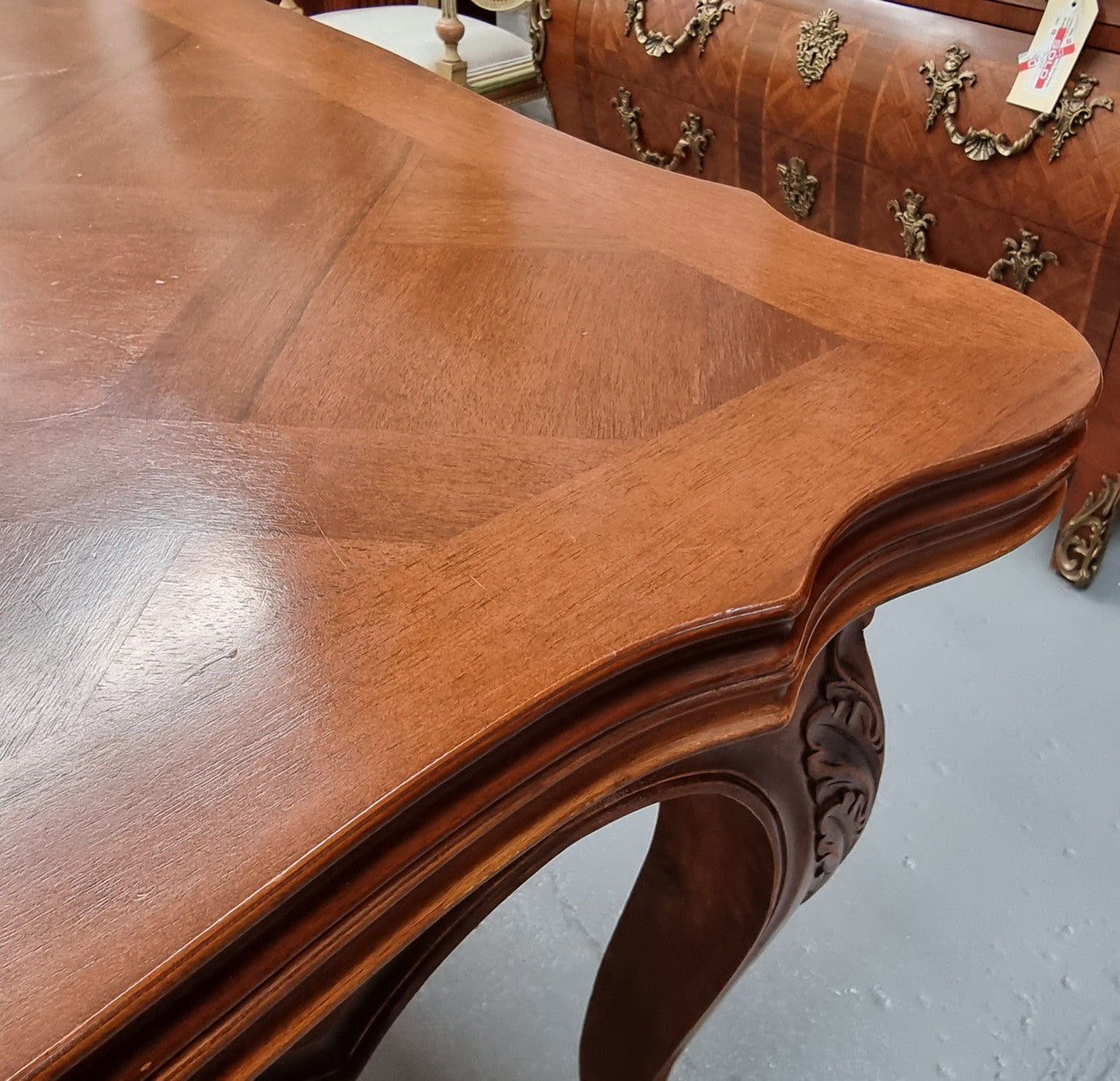 Louis XV Style Parquetry Top Extension Table
