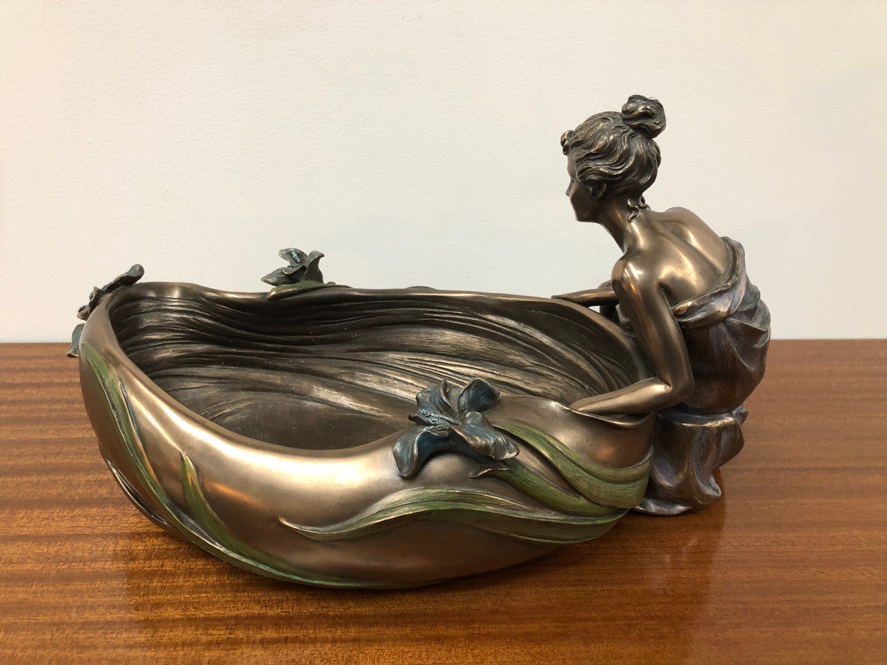 Reproduction Art Noveau Style Statue Bowl