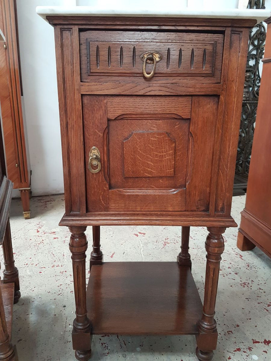 French Oak Bedside Cabinets-1