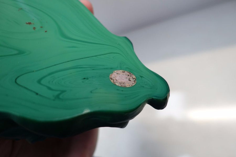 Czechoslovakia Malachite Glass Fish Bowl