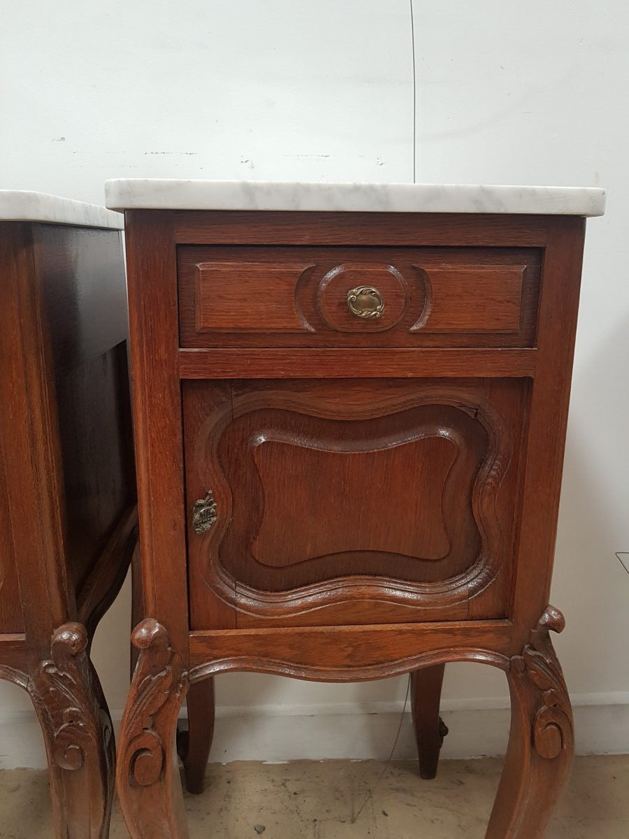 Pair of Beautiful French Oak Bedside Cabinets