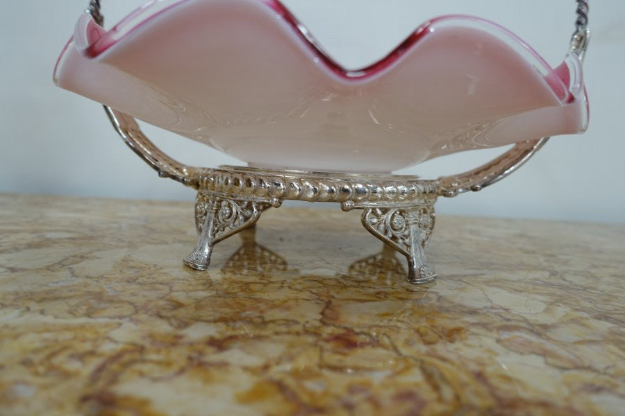 Victorian Glass Satin Ruby Bowl