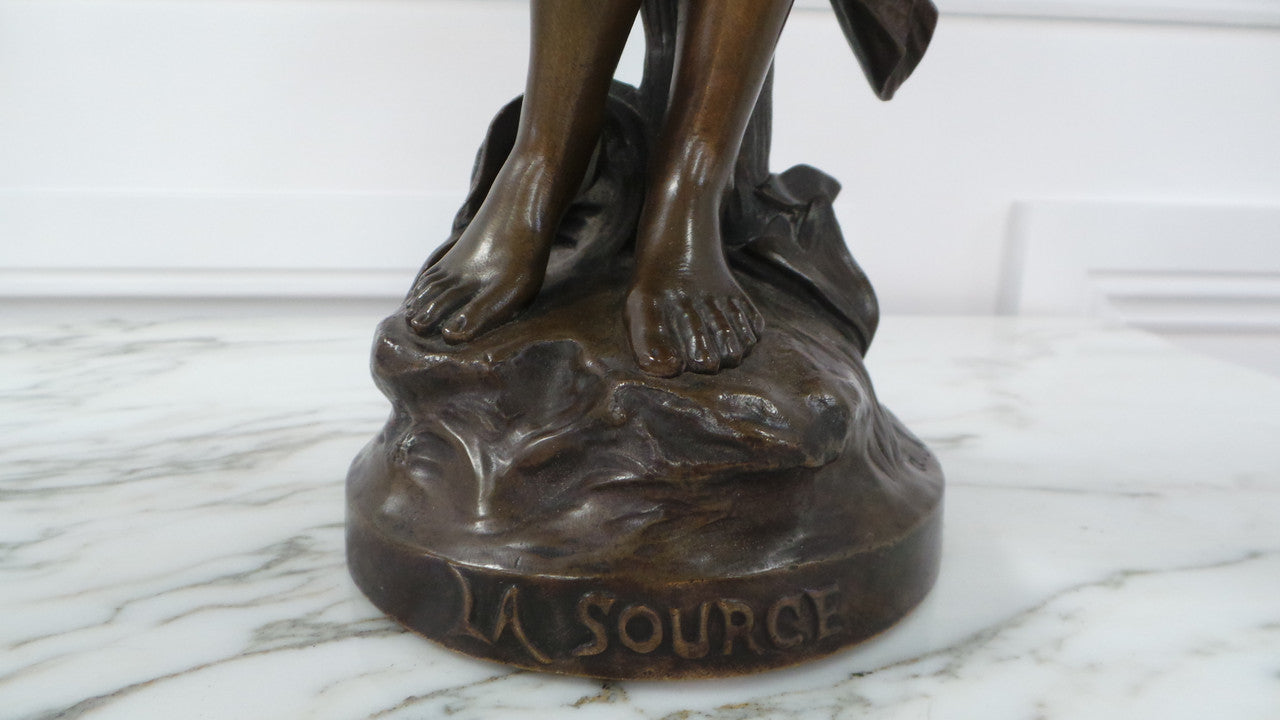 Rare French Bronze Statue Lady Figurine