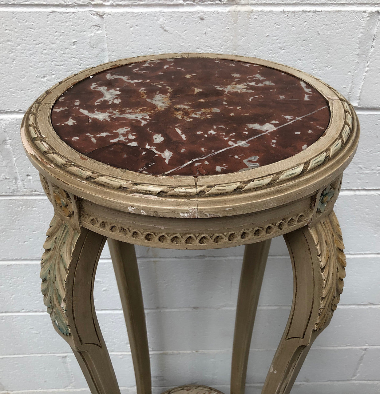 French Antique Painted Pedestal