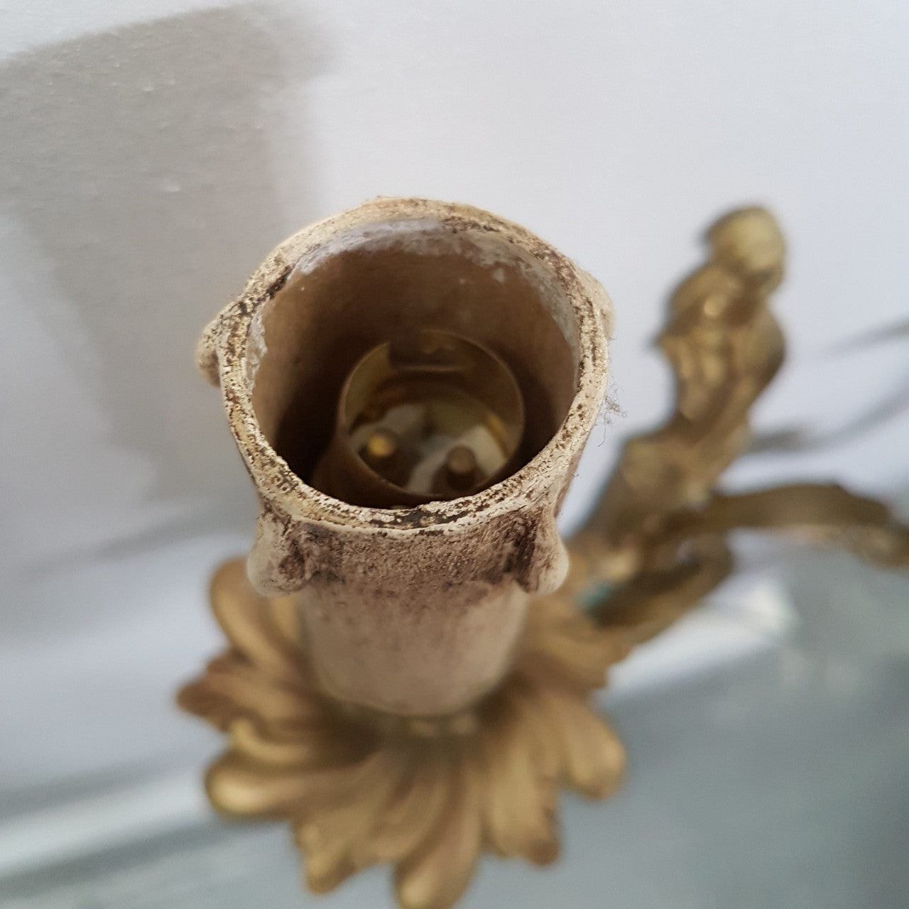 A Pair French Gilt Louis XV Style Wall Lights-Sconces