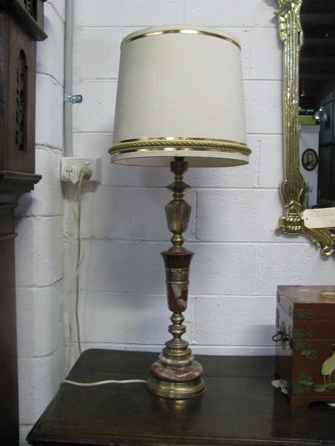 Italian Alabaster And Brass Lamp