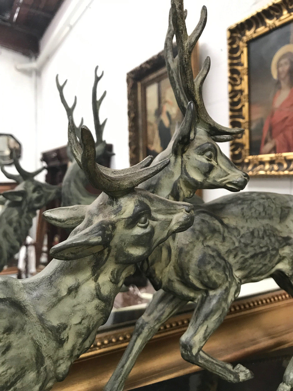 French Art Deco Deer Sculpture-1