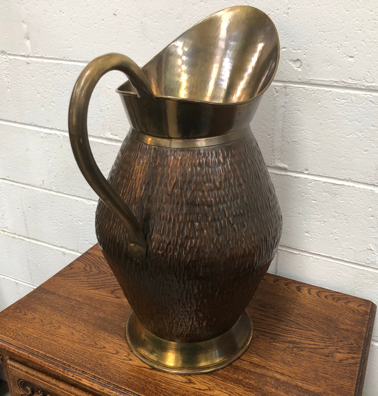 French Arts & Crafts Style Brass & Copper Jug