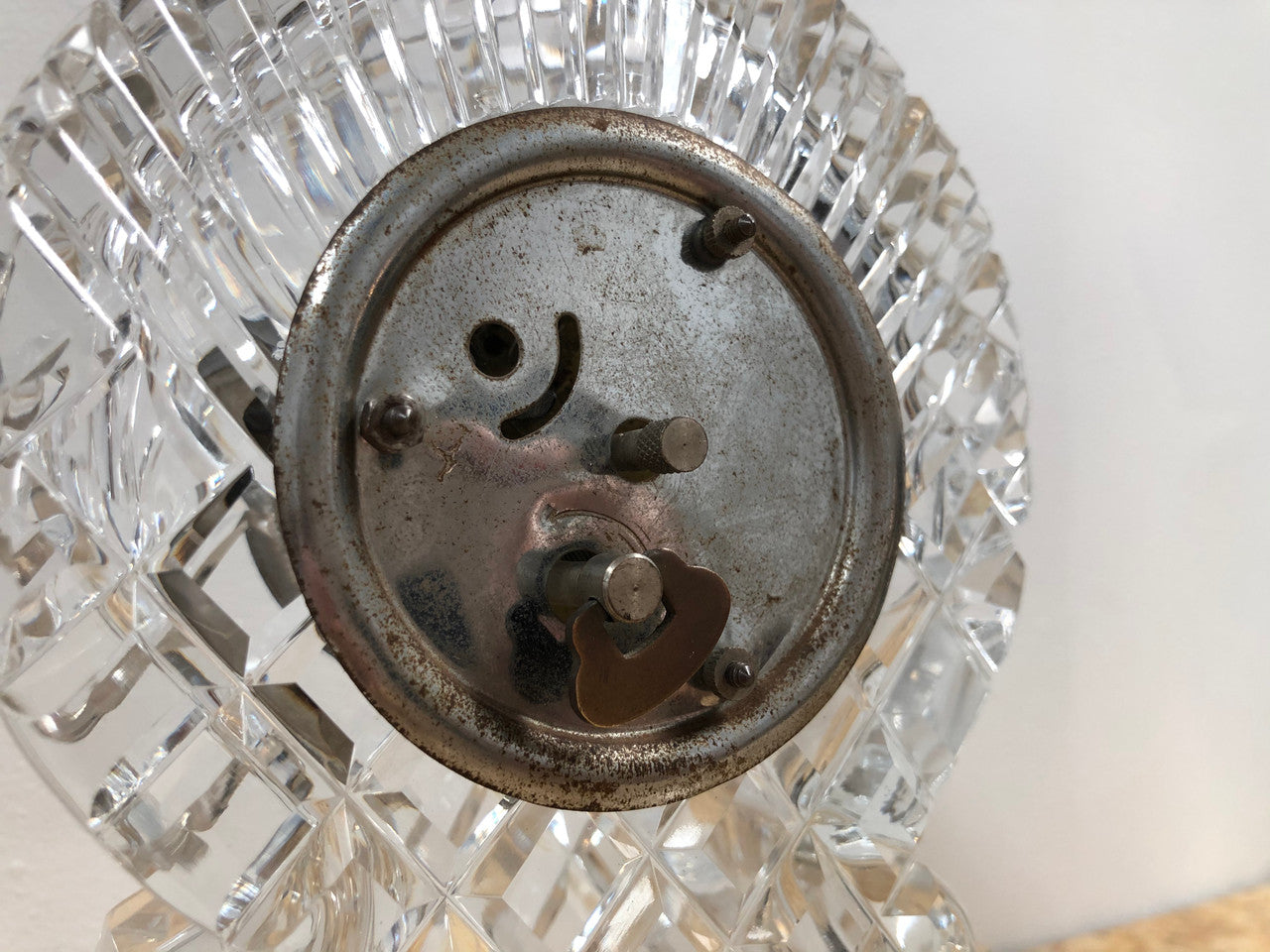 Vintage Cut Crystal Clock Mantle Clock