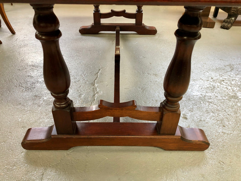 Mahogany Tudor Style Dining Table With Carved Edge