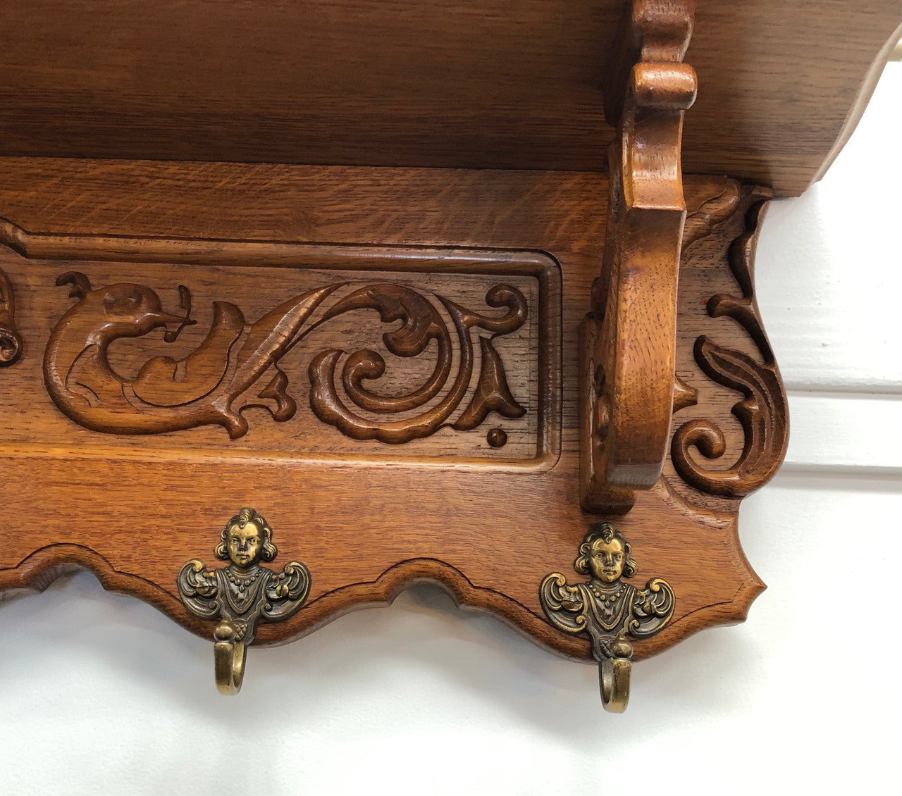 French Oak Hanging Wall Rack