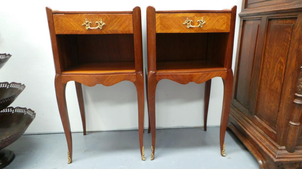 Pair of French Inlaid Bedsides Cabinets